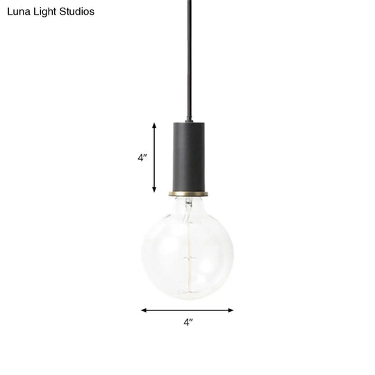 Mini Hanging Macaron Loft Metal Pendant Light - Single In Black/Blue/Pink/White Perfect For Cafes