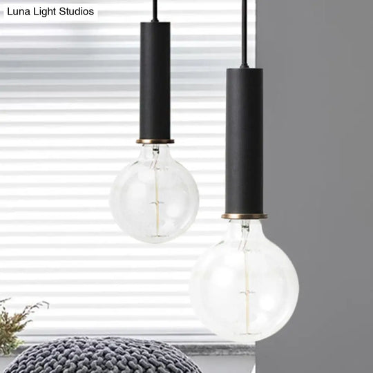 Mini Hanging Macaron Loft Metal Pendant Light - Single In Black/Blue/Pink/White Perfect For Cafes