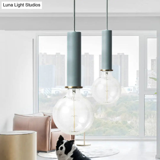 Mini Hanging Macaron Loft Metal Pendant Light - Single In Black/Blue/Pink/White Perfect For Cafes