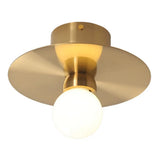 Mini Milk Glass Wall Light With Gold Postmodern Design And Reflective Shields