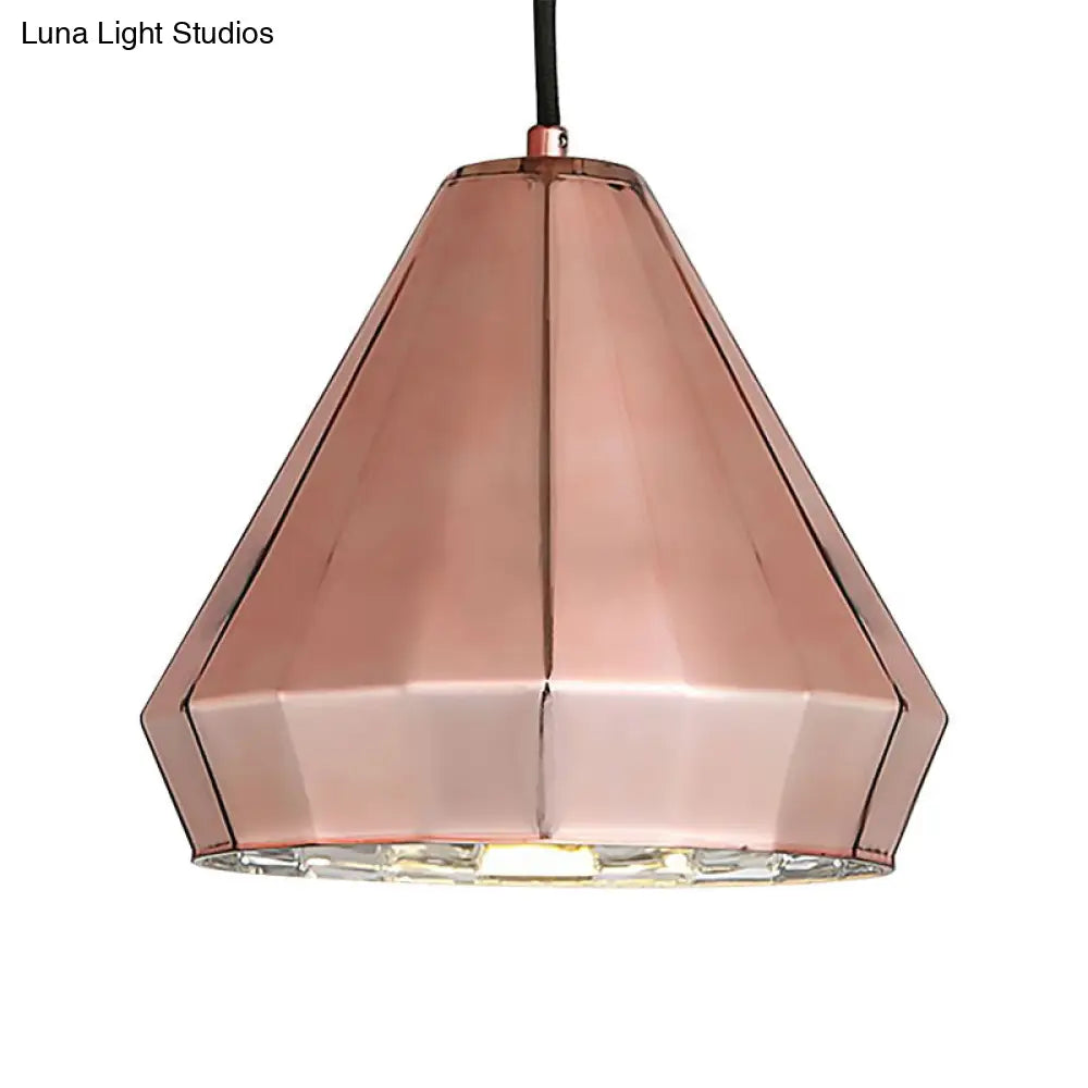 Mini Rose Gold Pendant Light For Bar Counter - Post Modern Metal Ceiling Lamp