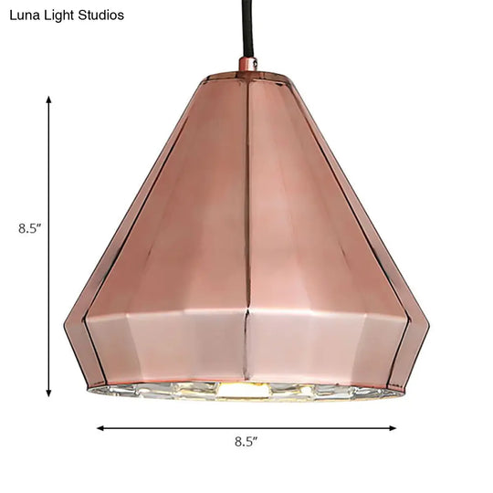 Rose Gold Mini Pendant Light - Modern Metal Ceiling Lamp For Bar Counter