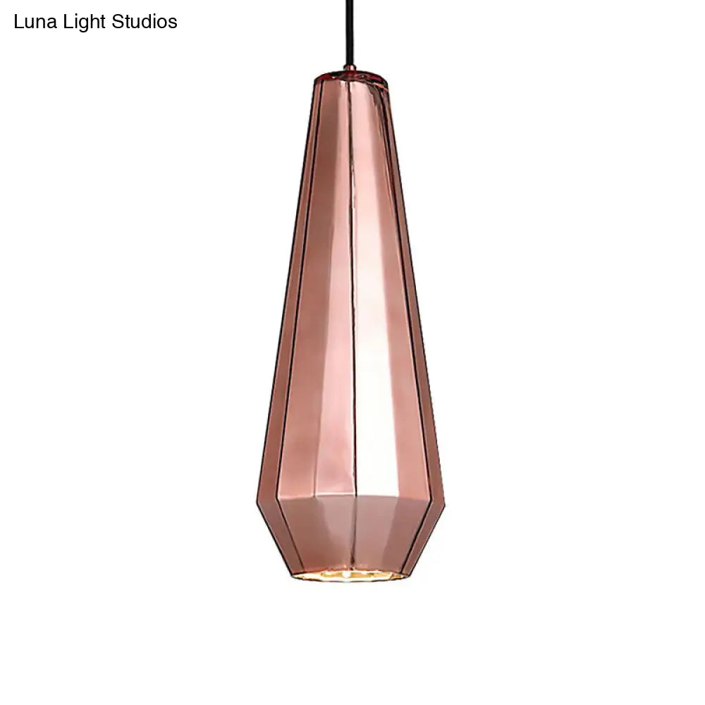 Rose Gold Mini Pendant Light - Modern Metal Ceiling Lamp For Bar Counter