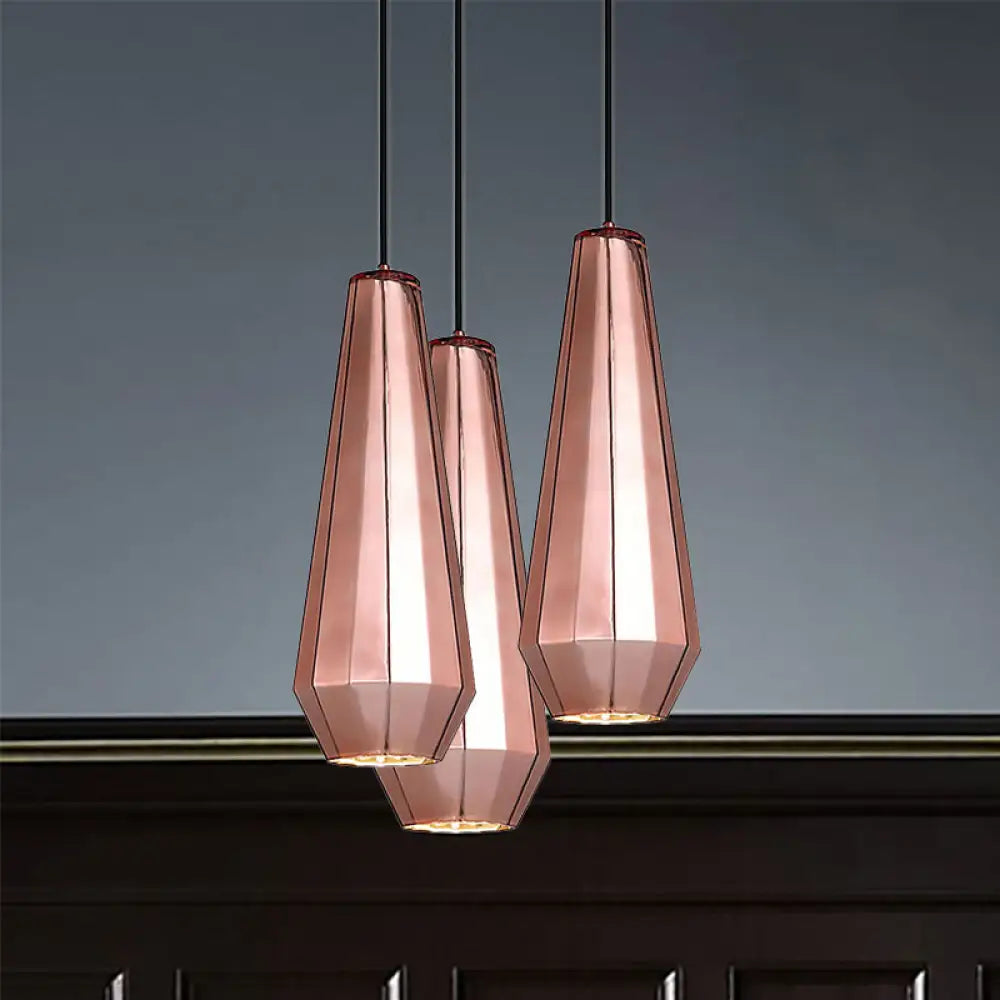 Mini Rose Gold Pendant Light For Bar Counter - Post Modern Metal Ceiling Lamp / C