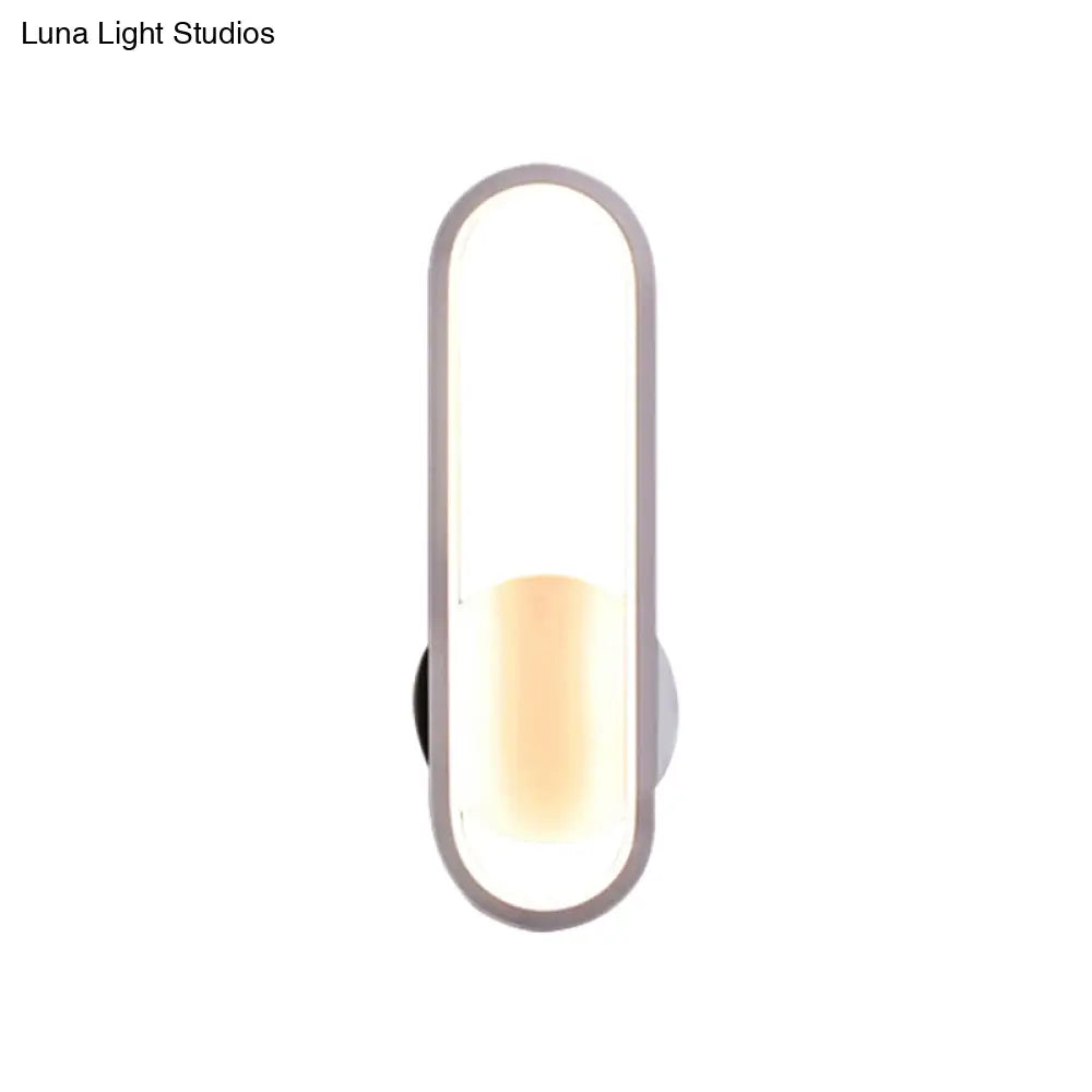 Minimal Acrylic Led Wall Sconce - Black/White Living Room Lighting White/Warm Light