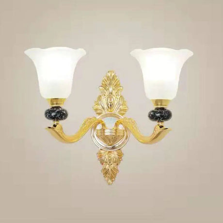 Minimal Frosted Glass Morning Glory Chandelier - Ideal Living Room Hanging Lamp 2 / Black