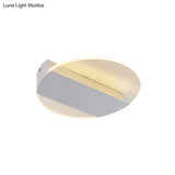 Minimal Geometric Flushmount Led Ceiling Light In Black/White/Gold - White/Warm Lighting