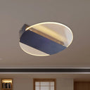 Minimal Geometric Flushmount Led Ceiling Light In Black/White/Gold - White/Warm Lighting Black /