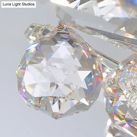 Minimal Gold/Silver Bedroom Flush Ceiling Light With Irregular Crystal Shade - Set Of 4