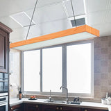 Minimal Rectangular Wooden Led Pendant Lamp - 4/8/12 Wide Beige Office Ceiling Hanging Light (A/B)