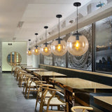 Sleek 1-Head Restaurant Pendant Lamp With Glass Sphere Shade