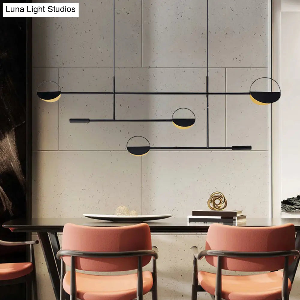 Minimalist 3-Arm Pendant Light With 4 Bulbs For Dining Room Island