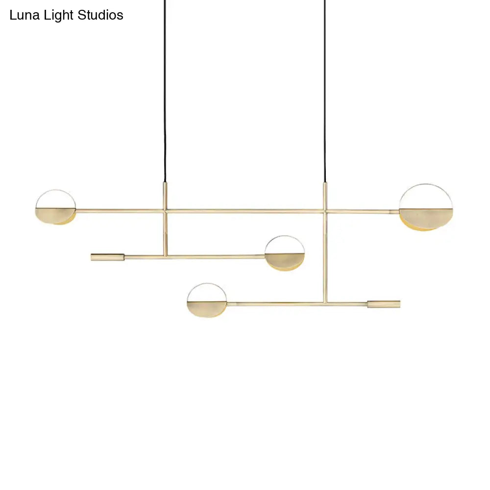 Minimalist 3-Arm Pendant Light With 4 Bulbs For Dining Room Island