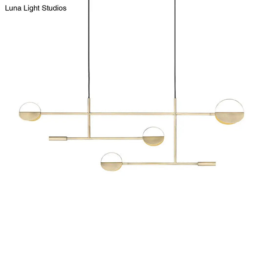 Minimalist 3-Arm Pendant Light With 4 Bulbs For Dining Room Island
