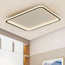 Minimalist Acrylic Black Led Flush Mount Fixture - Rectangular Frame / 15.5’ Third Gear