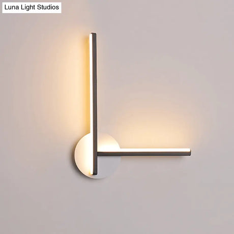 Minimalist Acrylic Cross Led Wall Sconce In Black/White For Bedside Lighting - Warm/White Ambiance