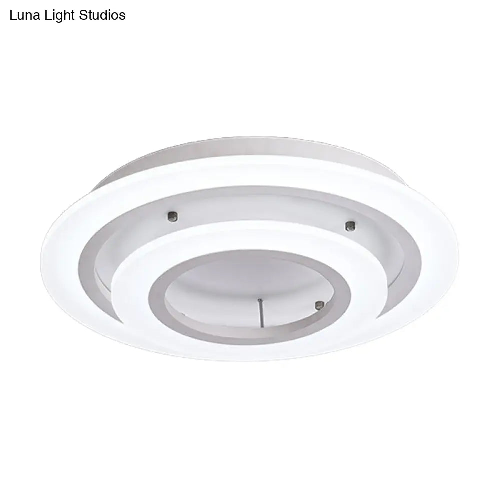 Minimalist Acrylic Flush Mount Led Ceiling Lamp - Multi-Layer 2/3/4-Head Warm/White Light 2 / White