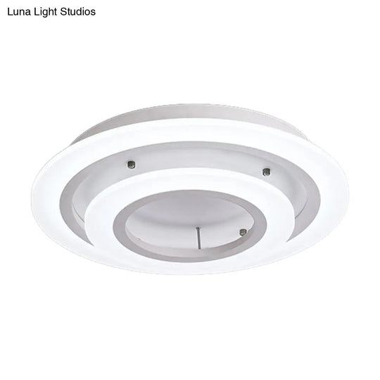 Minimalist Acrylic Flush Mount Led Ceiling Lamp - Multi-Layer 2/3/4-Head Warm/White Light 2 / White