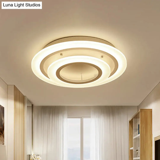 Minimalist Acrylic Flush Mount Led Ceiling Lamp - Multi-Layer 2/3/4-Head Warm/White Light