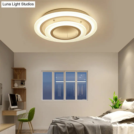 Minimalist Acrylic Flush Mount Led Ceiling Lamp - Multi-Layer 2/3/4-Head Warm/White Light 2 / White
