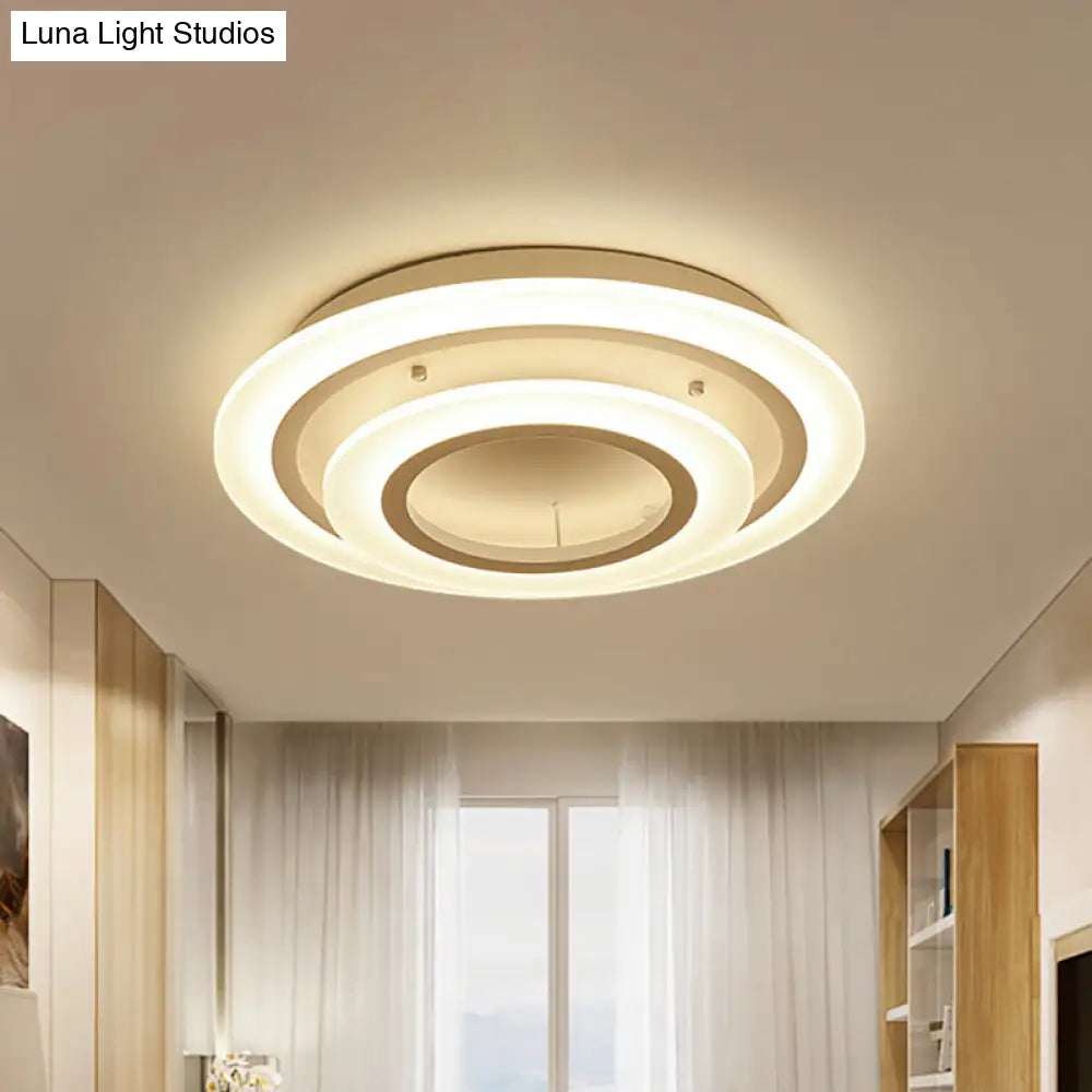 Minimalist Acrylic Flush Mount Led Ceiling Lamp - Multi-Layer 2/3/4-Head Warm/White Light
