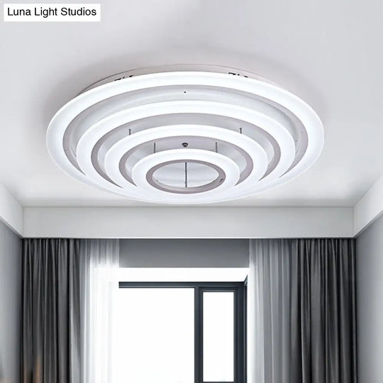 Minimalist Acrylic Flush Mount Led Ceiling Lamp - Multi-Layer 2/3/4-Head Warm/White Light 4 / White