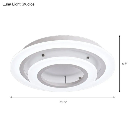 Minimalist Acrylic Flush Mount Led Ceiling Lamp - Multi-Layer 2/3/4-Head Warm/White Light