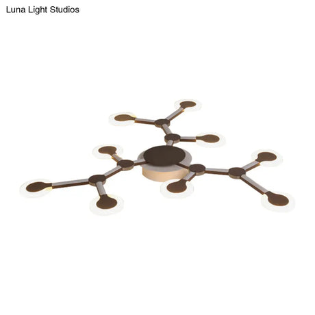 Minimalist Acrylic Flushmount Starburst Ceiling Light Fixture In Warm/White - 33.5’/39’ Wide