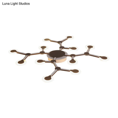 Minimalist Acrylic Flushmount Starburst Ceiling Light Fixture In Warm/White - 33.5’/39’ Wide