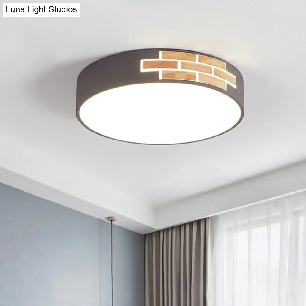 Minimalist Acrylic Led Flush Mount Lamp For Living Room - Gray/White/Pink