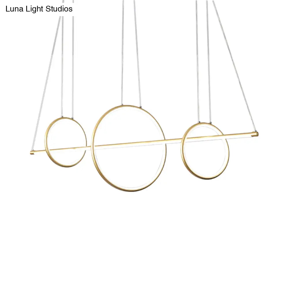 Minimalist Acrylic Led Pendant Lamp In Black/Gold Warm/White Light - 35.5/43 Width