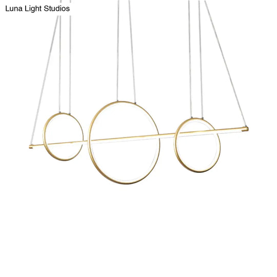 Minimalist Acrylic Led Pendant Lamp In Black/Gold Warm/White Light - 35.5/43 Width