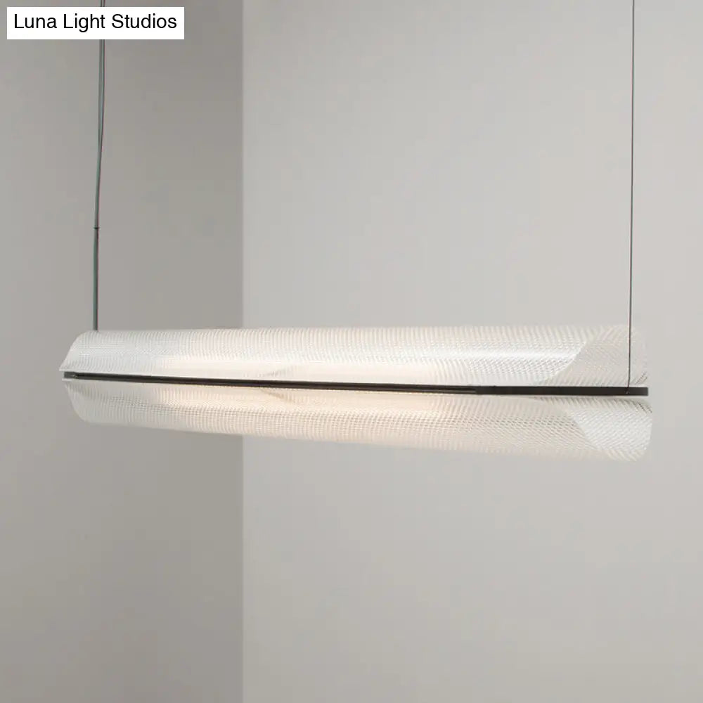 Minimalist Acrylic Pipe Led Hanging Lamp - Clear Island Light Fixture