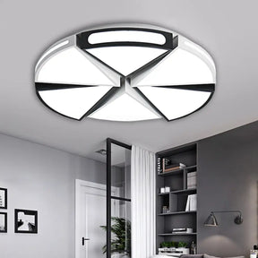Minimalist Acrylic Triangle Flush Light With Warm/White Led Black / 16’ White
