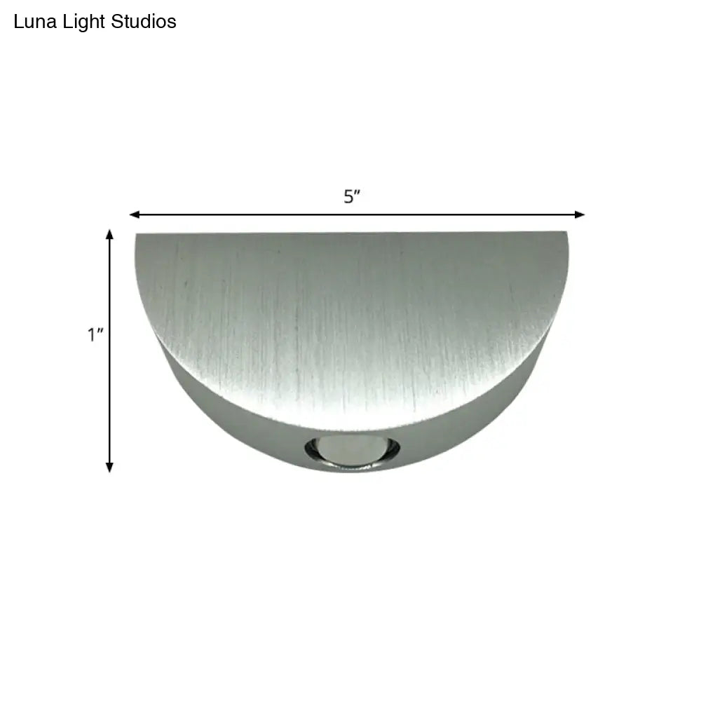 Minimalist Aluminum Led Half-Circle Wall Light Kit - Silver Sconce With Blue/Red/Multi-Colored