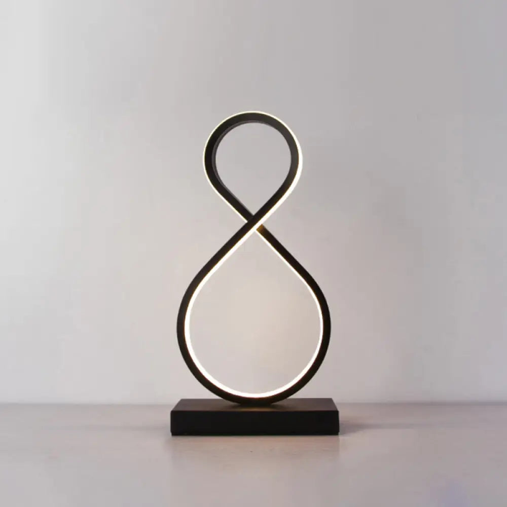 Minimalist Aluminum Led Table Light For Living Room With Line Art Night Lighting Black / 3 Color