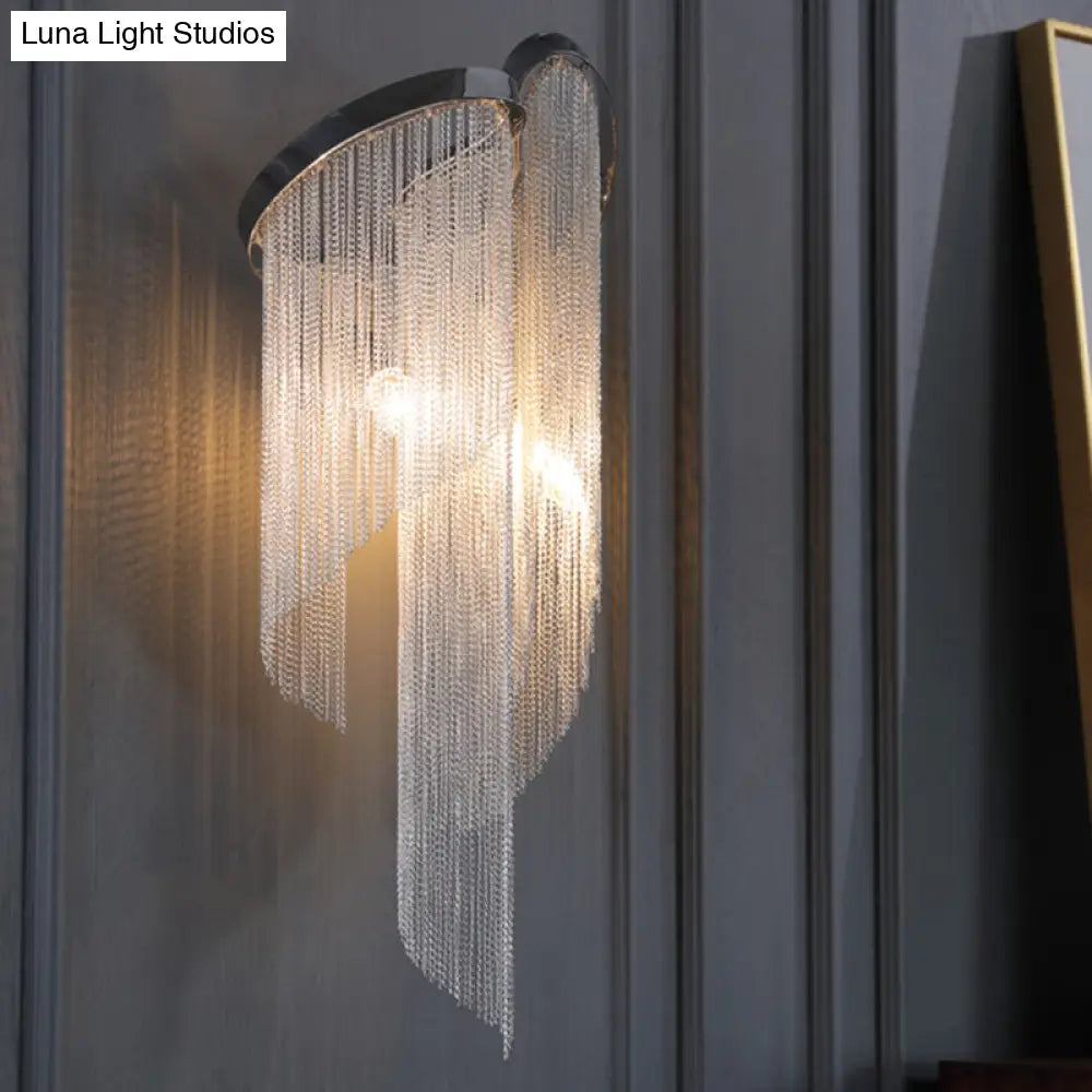 Minimalist Aluminum Wall Sconce Light With 2 Silver Bulbs - Perfect Bedside Lamp