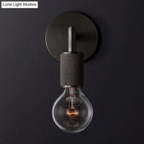 Minimalist Bare Bulb Metal Wall Lighting - 1/2-Light Indoor Sconce Lamp Black/Brass/Chrome Square