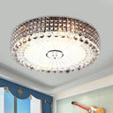 Minimalist Beveled Crystal Led Ceiling Light Silver/Gold Flush Mount Circle 16/23.5 Inch Dia Silver