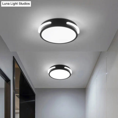 Minimalist Black Acrylic Led Flush Mount Ceiling Light For Corridors