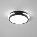 Minimalist Black Acrylic Led Flush Mount Ceiling Light For Corridors / White Round