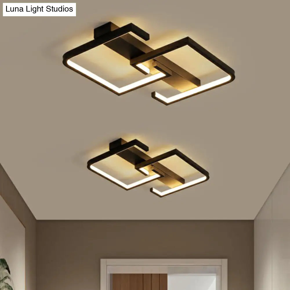 Minimalist Black C - Shaped Ceiling Light Flush Mount Lamp For Corridors