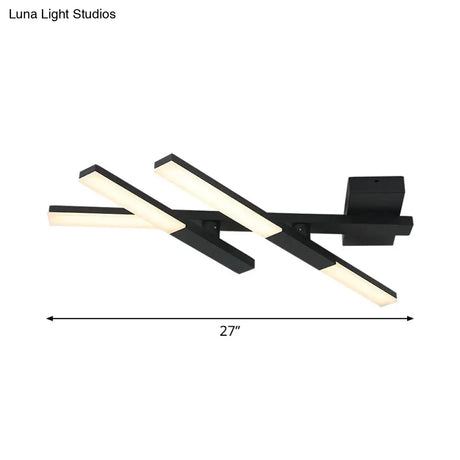 Minimalist Black Flush Mount Led Ceiling Lamp For Bedroom