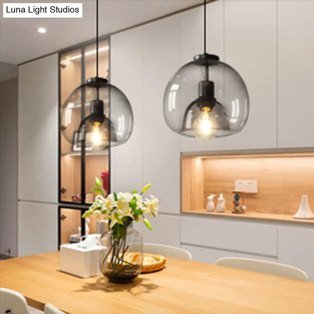 Minimalist Black Glass Pendant Light For Modern Dining Rooms
