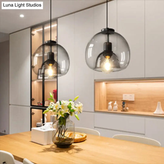 Minimalist Black Glass Pendant Light For Modern Dining Rooms