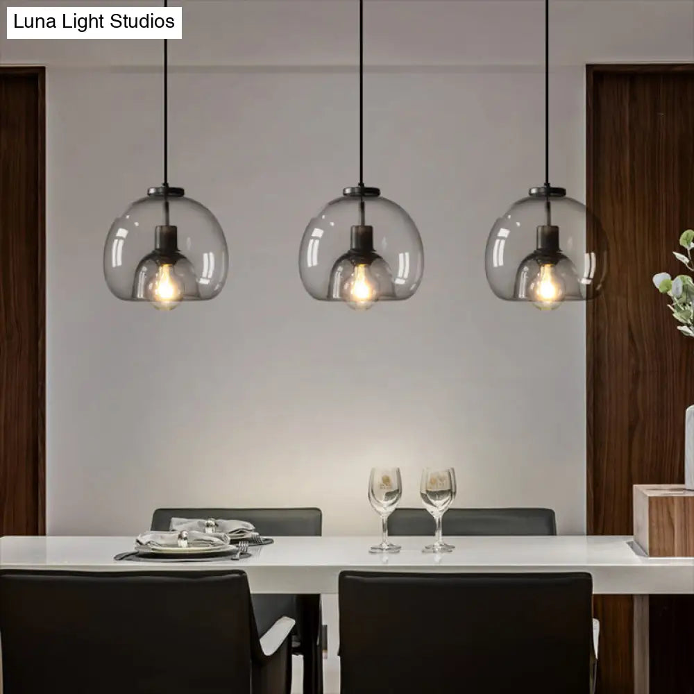 Minimalist Black Glass Pendant Light For Modern Dining Rooms