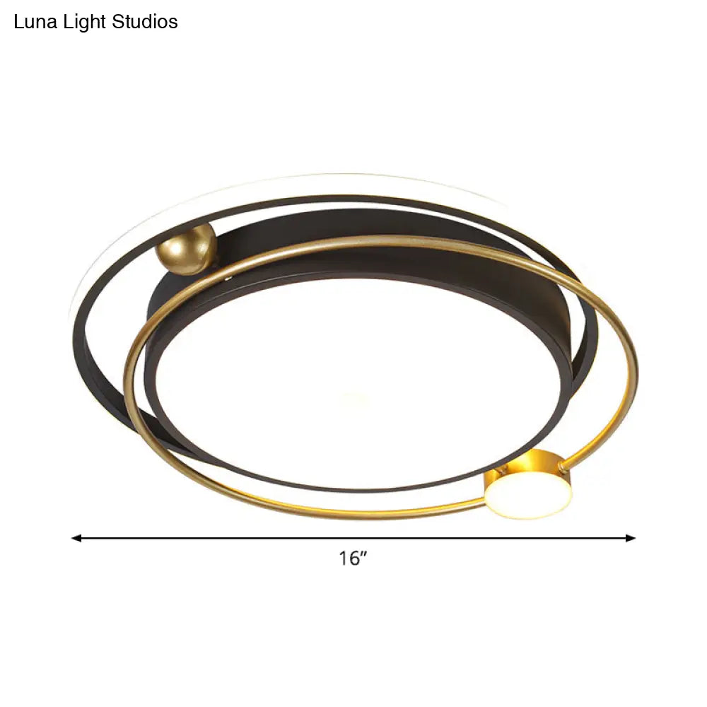 Minimalist Black - Gold Metallic Led Flush Mount Light Fixture