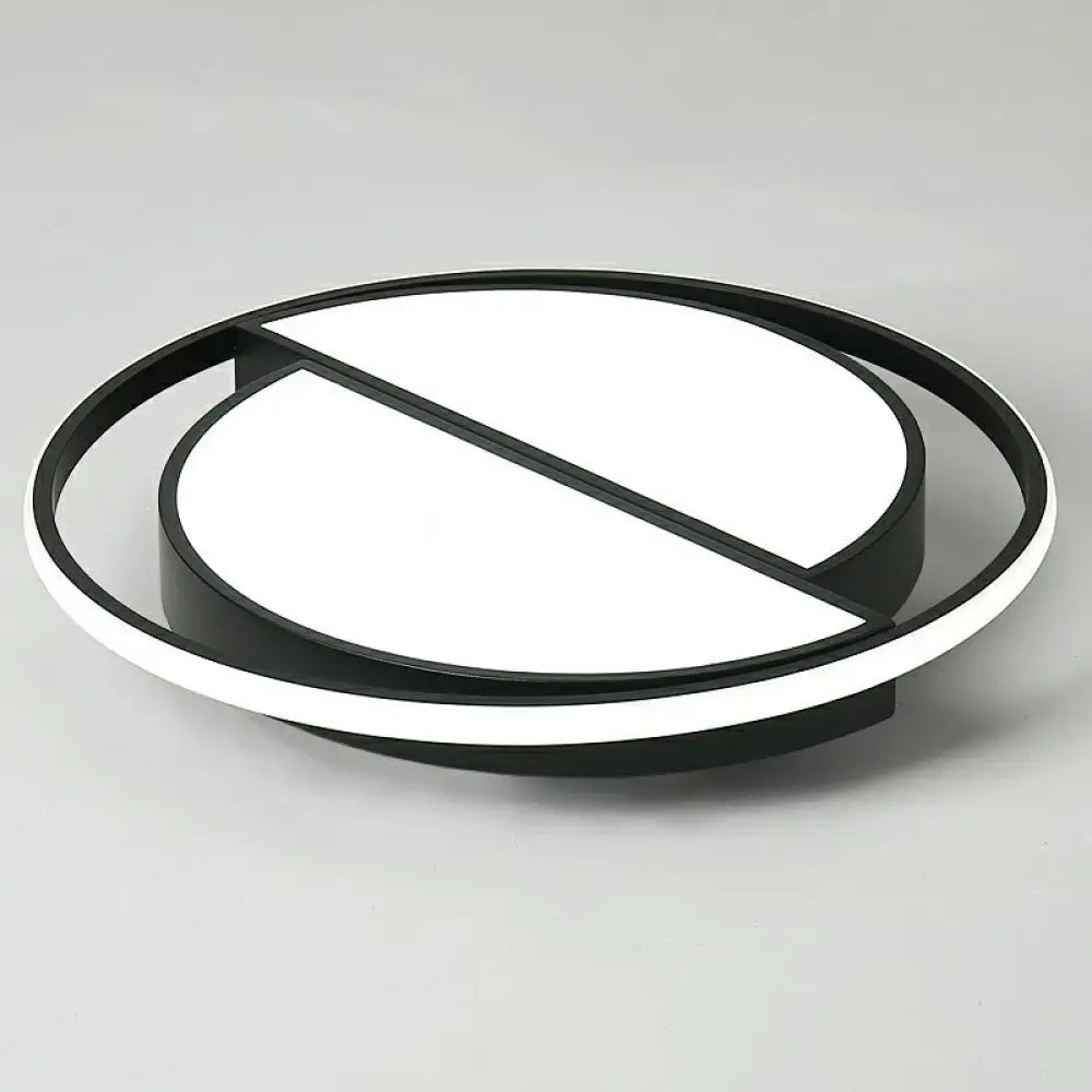 Minimalist Black Led Acrylic Flush Ceiling Lamp - Stylish Flushmount For Living Room