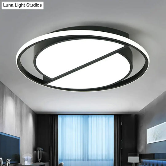 Minimalist Black Led Acrylic Flush Ceiling Lamp - Stylish Flushmount For Living Room