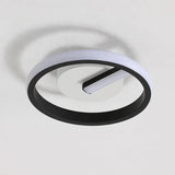 Minimalist Black Led Ceiling Flush Mount Light With Circle Metal Shade